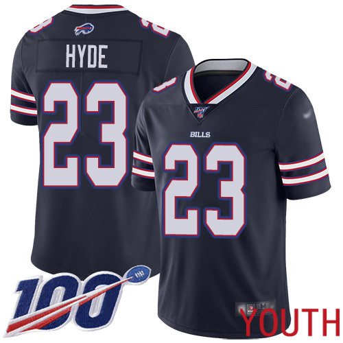 Youth Buffalo Bills #23 Micah Hyde Limited Navy Blue Inverted Legend 100th Season NFL Jersey